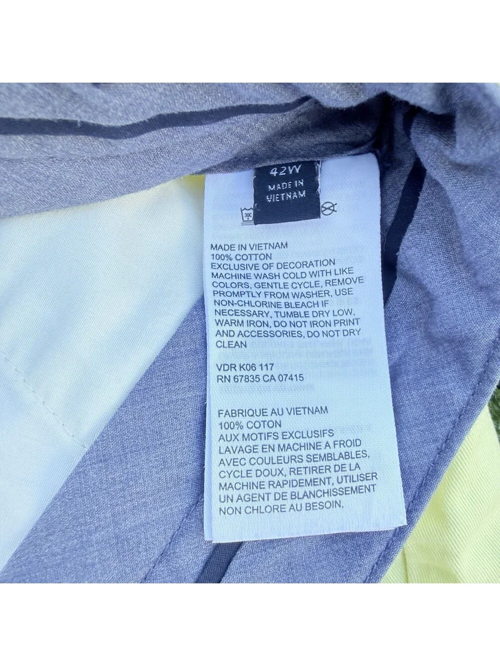Nautica The Deck Short Mens 42 Yellow Chino Shorts Classic Fit Cotton 8” Inseam